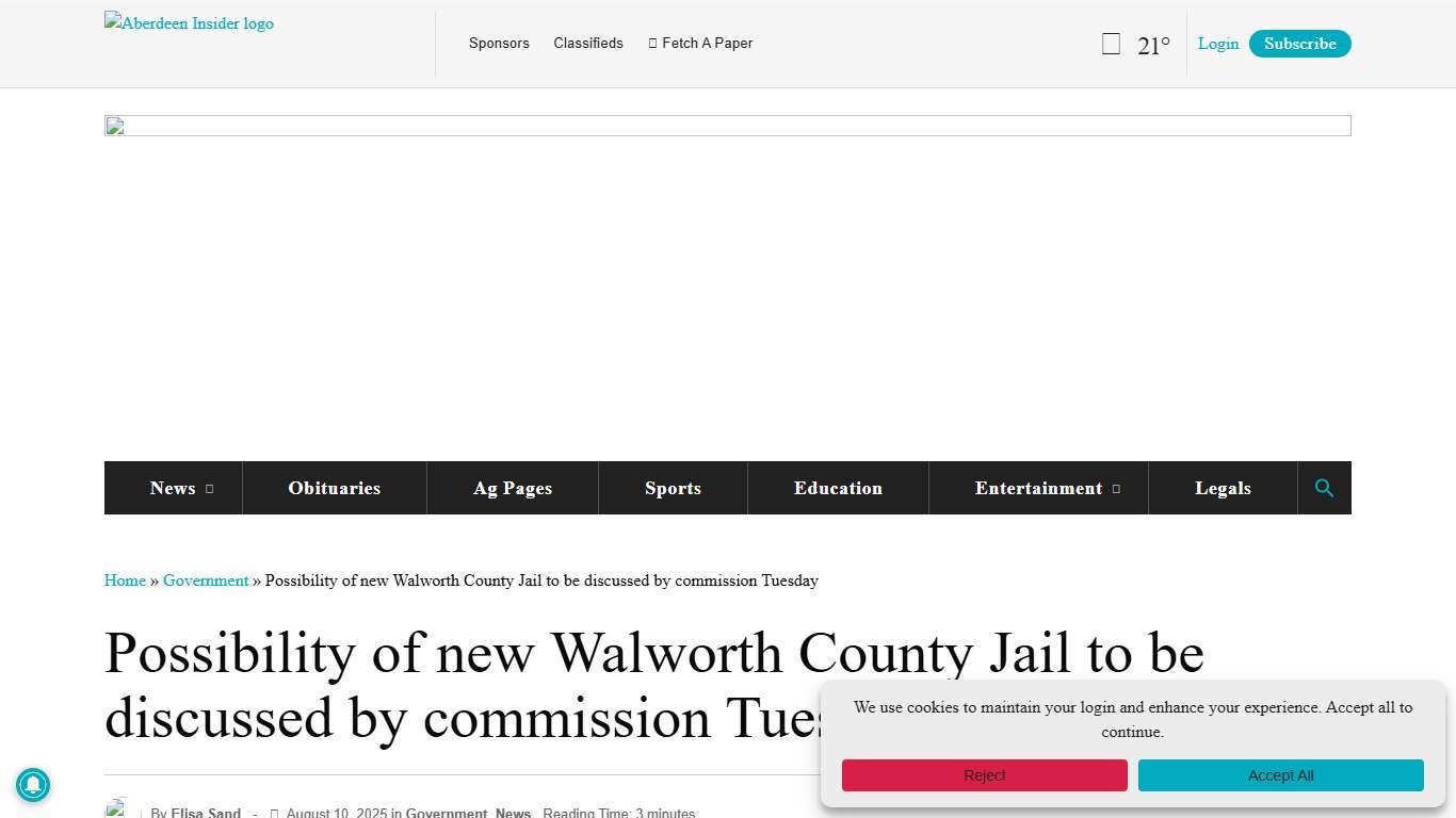 Possibility Of New Walworth County Jail To Be Discussed By Commission Tuesday Aberdeen Insider